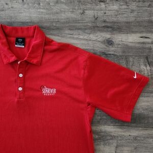 Nike Golf Sphere Dry Sunriver Resort Short Sleeve Red Polo Shirt Men's XL